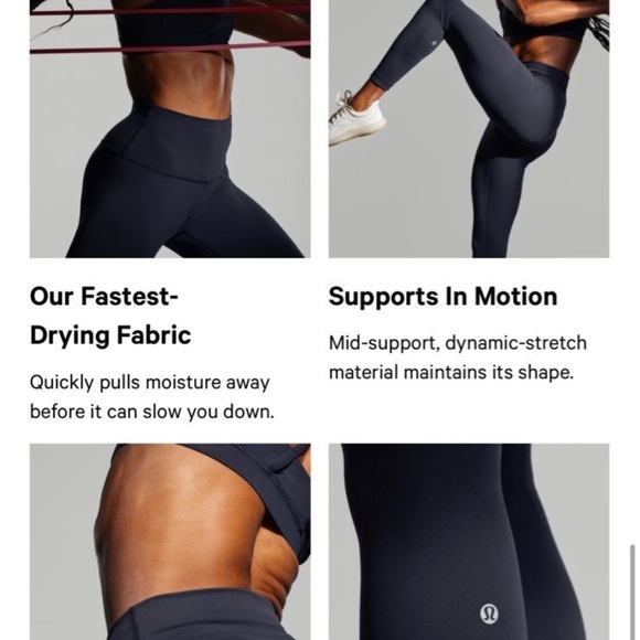 Lululemon black and white Wunder Train 25”L - Picture 8 of 8